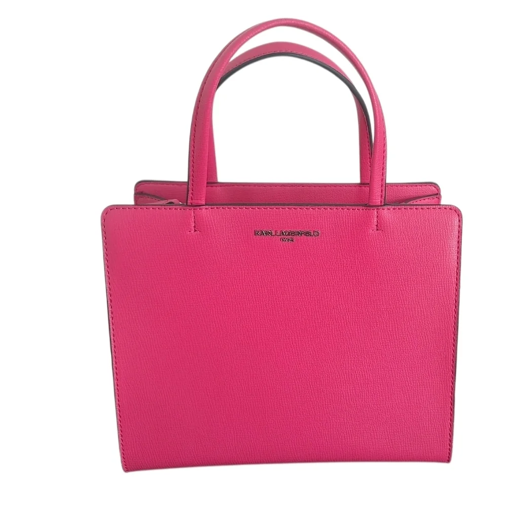 Karl Lagerfeld Paris Maybelle Small Hand Bag Satchel Pink 8"×10" - Picture 1 of 12